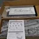 WOPITUES Floating Shelves for Wall Decor Sign, Bathroom Organizers and Storage, Bathroom Shelves Over Toilet with Metal GuardrailBlack