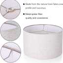 Wellmet Self-assembly Lampshade, Linen, 18" Top x18" Bottom x12" High, Drum Lampshade for Table Lamp, Bedside Lamp, Floor Lamp, Fabric Replacement Lamp Shade Classic Modern Style, Spider Fitter, 18x18x12