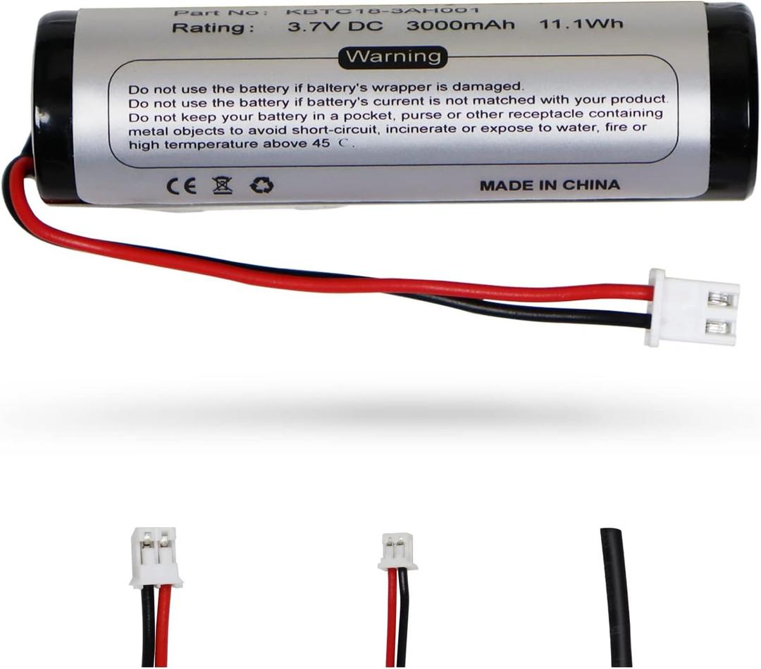 KBT 3.7V 3000mAh Rechargeable Li-ion Battery with JST 2.54 2Pin Plug, Charging Cable for Voice Power Amplifier, Speaker