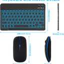 LAMA 7 Colors Backlit Bluetooth Keyboard and Mouse Combo for iPad Pro/Air/Mini, Ultra-Slim Rechargeable Wireless Keyboard and Mouse for iPhone 15/14/13 Pro/Samsung/Tablet/PC/Laptop/iOS/Windows/Android