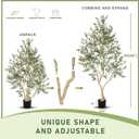 LYERSE 8ft Faux Olive Tree - Olive Trees Artificial Indoor with Large Olive Branches and Lifelike Olive - Artificial Olive Tree for Home Office House Living Room Decor