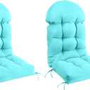 FUNBERRY Adirondack Chair Cushions Set of 2, Thicken Comfy Cushions for Rocker Non Slip Fade Shield Waterproof High Back with Ties, 2 Pack
