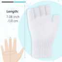 Glooarm 2 Pairs Fingerless Gloves for Women Men Winter Thick Caremere Warm Knit Stretchy Unisex Adults (Medium, Black, White)