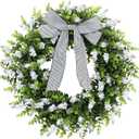 24" Boxwood Wreath for Front Door, Spring Wreaths for Wall Window Porch Home Farmhouse St Patricks Day Indoor Outdoor Decoration,Suitable DIY Wreath for All Season
