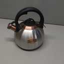 3.1 Quart Teal Whistling Tea Kettle for Stove Top, Food Grade Stainless Steel (Silver)