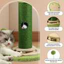 OYX Scratching Posts for Indoor Cats Adults, 31.8" Tall Cat Scratching Post, Bottom Mouse Hole and Interactive Ball Track, Top Hanging Interactive Ball for Large Cats, Kittens and All Types of Cats