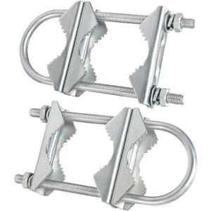 Double Antenna Mast Clamp V Jaw Block with U Bolts, Heavy Duty Mast to Mast Mount Bracket Kit for Outdoor Antenna 2 Sets