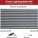 39FT H Track Lighting Rails Black, H Type Track Lighting Rails Kit with End Caps and Live End Feed Connector, Compatible with 3-Wire Single Circuit H Style System