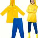 Costume Adult Women Yellow Raincoat and Blue Pants Costume Set Halloween Cosplay Accessories Merchandise M (65-68.9inches/165-175cm) 