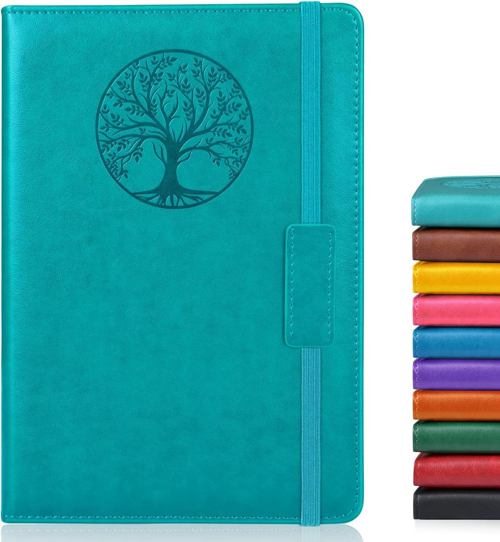 Lined Journal Notebook for Women Men,256 Pages A5 Hardcover Leather Journals for Writing,Travel,Business,Work & School,College Ruled Notebooks for Note Taking,Diary Notepad 5.7"8.3" (blue)