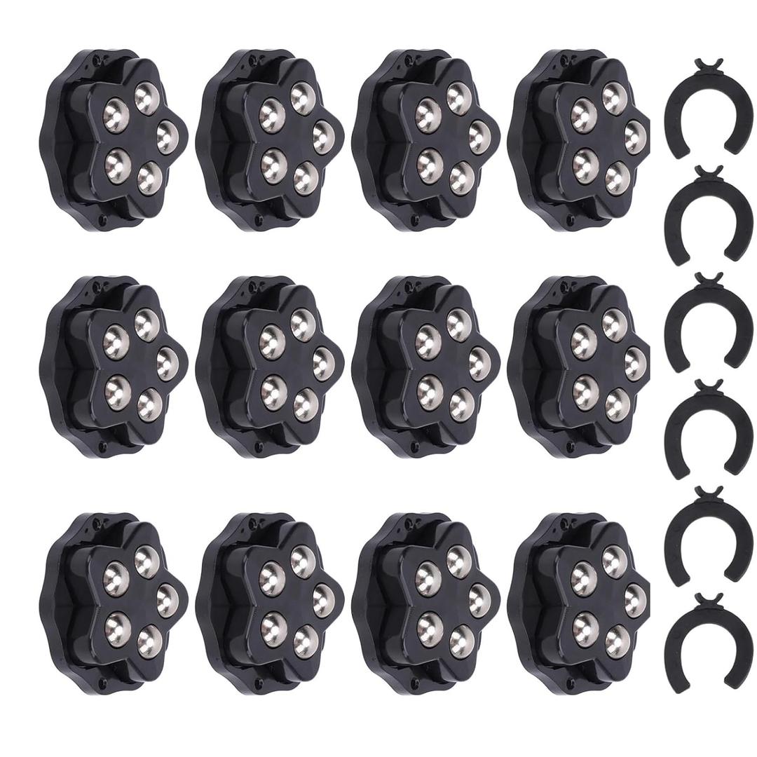12PCS Self Adhesive Caster Wheels with Brake Pads, 360 Degree Free Roll Swivel Wheels Appliance Rollers, Load Capacity 40LBS Per Wheel,Heavy Duty Furniture Casters for Appliances Bookcase Furniture