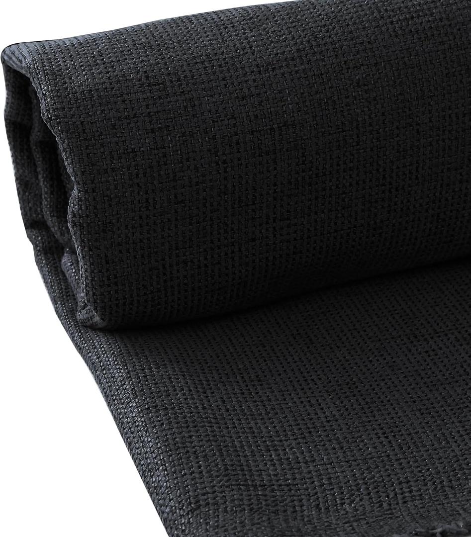 Suitable for Home Furniture Interior Decoration Fabric, coarse Texture Thickened Linen, Excellent Breathability, Handmade DIY Material (Black, 1 Yard pre Cut)