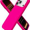 ORNARTO Compatible with iPhone 17 Pro Max Case 6.9", Slim Liquid Silicone 3 Layers Soft Gel Rubber Shockproof Protective Cover with Anti-Scratch Microfiber Lining-Hot Pink