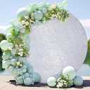 6.5FT Gold Sequins Round Backdrop Cover - Sparkly Glitter Round Arch Stands Cover, Fitted Circle Balloon Arch Cover for Wedding Birthday Party Baby Shower Photography Decor