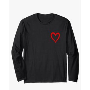 Red Heart Funny Cute Design for Men and Women Long Sleeve T-Shirt size XL