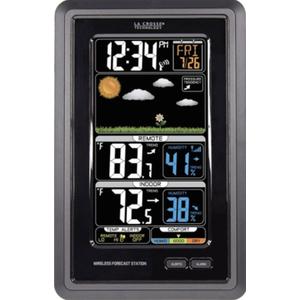 La Crosse Technology Wireless Color Weather Station - Real-time Backyard Weather, Humidity Comfort Meter, Animated Forecast, Temperature Alerts, Long Range Transmission (300 Feet) (1-Pack)