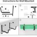 HFHOME 4 PCS Adjustable Planter Box Brackets (6 to 12.5 in), Universal Window Box Brackets, Heavy Duty Metal Flower Box Wall Mounting Hooks for Balcony, Fences, Patio, and Garden - Black