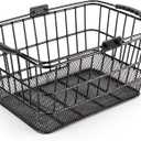 CXWXC Front Bike Basket with Handle Detachable Bicycle Basket for Groceries, Commuting, Shopping  Heavy Duty Wire Basket with Mounting Kit for Beach Cruiser City Commuter