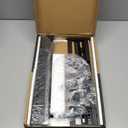 Universal TV Stand - Table Top TV Stand for 27-60 inch LCD LED TVs - 6 Level Height Adjustable TV Base Stand with Tempered Glass Base & Wire Management, VESA 400x400mm