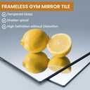 pertetey Home Gym Mirrors,12X12 Inch-4Pack Mirror Tiles Full Length Frameless Wall Mounted Mirror, Tempered Glass Body Tiles for Yoga, Exercise, Dance Studio
