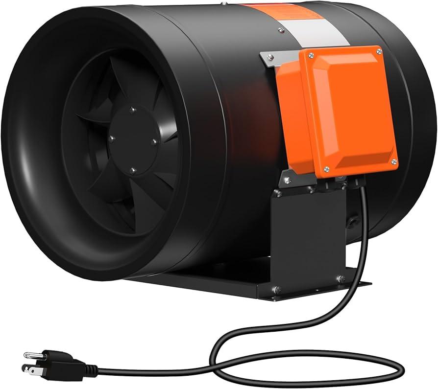 FICBXRA 14 INCH INCLINE DUCT FAN, 2450 CFM DUCY FAN CONSTANT SPEED - VENTILATION EXHAUST FAN FOR HEATING COOLING BOOSTER, GROW TENTS, HYDROPONICS, NSK/SLF BEARINGS, ETL LISTED