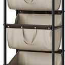 GRANNY SAYS 3 Tier Laundry Sorter, Laundry Basket with Wheels, Laundry Room Organization and Storage, 3 Section Rolling Laundry Cart for Dorm, Bathroom, Bedroom, Closet, Light Khaki