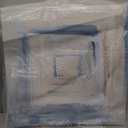 Blue Layered Squares Abstract, 24 x 24 Inch Canvas Wall Art
