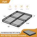 MAF 5 Inch Box Spring Full Size Bed, Low Profile Full Box Spring Bed Base, 3500 lbs Black Heavy Duty Metal Mattress Foundation with BoxSpring Cover, No Squeaky, Easy Assembly