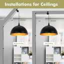 Pulley Wheel for Plug in Pendant Light, Wall Ceiling Mount Pulley for Hanging Lamp, 1 Pack Pulley Wheel and 4 Pack Swag Hooks for Hanging Electric Wire Cable Cord Chandelier Plant Grow Lights (Black)