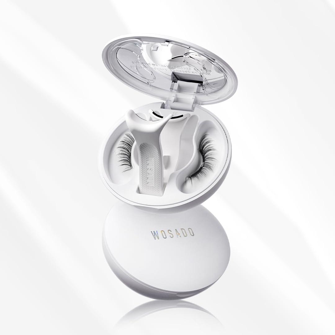 WOSADO Soft Magnetic Eyelashes Kit with Applicator, [Daisy] 22mm Reusable Glue-free Wispy Magnetic Lashes, Cruelty-free False Lashes, Waterproof, Lightweight, Suit for Heavy Makeup