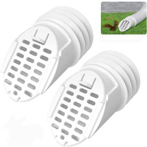 2 Packs 3.6" Gutter Downspout Guard Cover, Twist-in Internal Insert for Flexible Downspout Extensions Hose, Rodents Gutter Guard to Keep Debris and Rodents Out