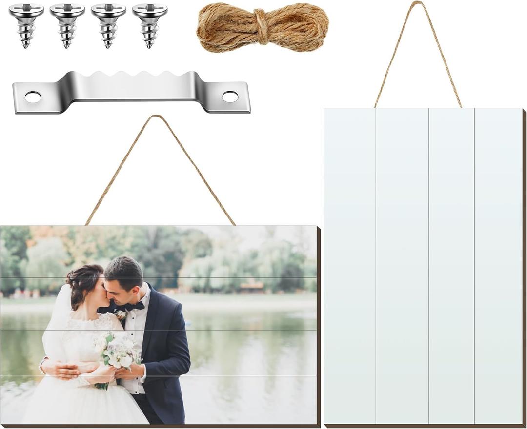 Blulu Sublimation 2026 Personalized Picture Frames Heat Transfer Wood Blanks Photo Frames Wall Mounting Photo DIY Birthday Anniversary Decor 12 x 8 Inch