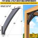 AECXM Heavy Duty 2''x4'' (Actual: 1.5''x3.2'') Arc 45 Angle Support Brackets, for gazebos, Decks, porches, Log Cabins and Other Wood Frame Degree Angle Pergola (4-Bracket)