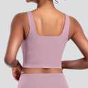 Womens Sports Bras 5 Packs - Square Neck Longline Workout Crop Tank Tops Padded Yoga Camisole with Built in Pads (XL)
