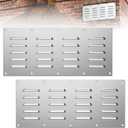 2 Pack Stainless Steel Venting Panel for Grill Accessory Stainless Steel Vent Cover Grill Vent for Masonry Fire Pits and Outdoor Kitchen, 15" by 6-1/2"