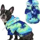 Tie Dye Dog Hoodie, Winter Coat for Small Dogs - Ultra-Soft Adjustable Warm Hood, Breathable Comfort Fabric for Daily Use (Blue)