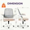 NEO CHAIR Office Desk Gaming Ergonomic Computer Chair with Lumbar Back Support Adjustable Height Swivel Rolling Wheels Flip-up Arms Mesh Chair for Home Vanity (Beige)