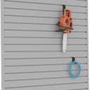 Slatwall Panel Garage Organizer PVC Slatwall Heavy Duty Wall Mounted Rack, Interlocking Slat Wall Panels for Tool Organization Peg Board(Grey 4 x 4 ft)