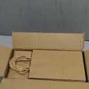 Toovip 100 Pack 5.25x3.25x8.25 Inch Small Plain Brown Kraft Paper Bags with Handles Bulk, Gift Bags for Favor Grocery Retail Party Birthday Shopping Business Goody Craft Merchandise Take Out Sacks