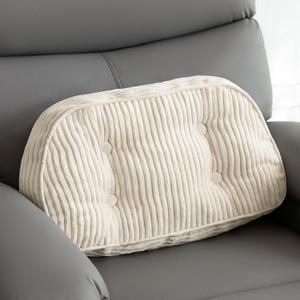 HIGOGOGO Lumbar Support Pillow for Recliner Chair/Accent Chair/Couch/Office Chair, Tufted Corduroy Back Support Cushion for Elderly, Recliner Cushions for Back Rest, Pain Relief, Reading, Beige