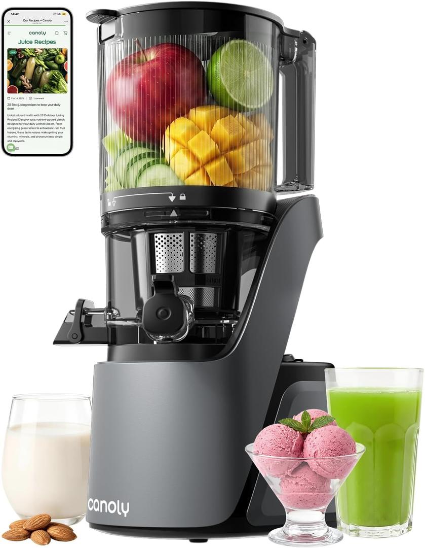 Canoly 3-in-1 Cold Press Juicer C16, Makes Juice & Sorbet & Nut Milk