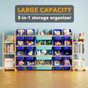 SpaceAid Toy Storage Organizer with 6 Shelves and 20 Bins, Toy Organizers Storage Bookshelf, Kids Bin Shelf Toys Box Bookcase for Bedroom Playroom Organization Room Decor, Blue and Navy Blue