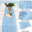 8 Pack Baby Blue Cheesecloth Table Runners 20x120 Inch Gauze Table Runner 10FT Easter Cheese Cloth Table Runner Rustic Sheer Runner for Wedding Baby Shower Birthday Party Table Decor