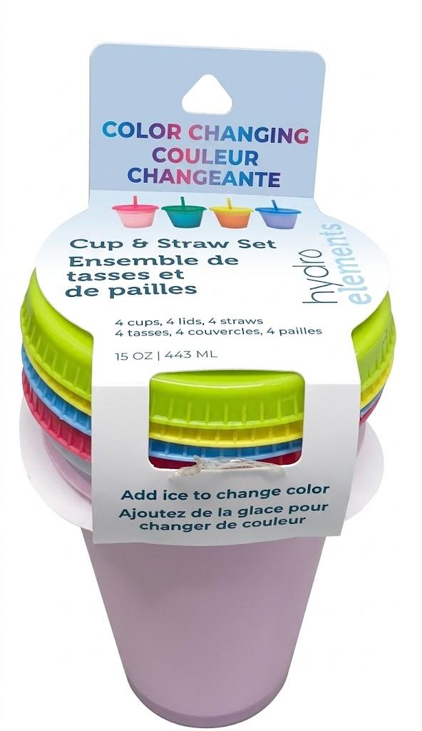 JCT Color changing , Cup and Straw  Set up CLR CHNG 15oz 4CT