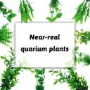 PietyPet Fish Tank Accessories Green Plants, 10pcs Green Fish Tank Decorations, Aquarium Decor Plastic Plants