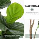 Artificial Fiddle Leaf Fig Tree 5FT with Planter Faux Trees Indoor Tall Artificial Tree, Stable Base, 58 Realistic Leaves, for Indoor/Outdoor Home Office Living Room Decor, Housewarming Gift