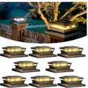 Solar Post Cap Lights, Fence Post Solar Lights 8 Pack, Waterproof Outdoor Post Lights with 2 Color Modes, for Garden Deck Patio, 4x4 5x5 6x6 Wooden/Vinyl Posts