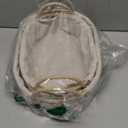 GIB Small Wicker Storage Baskets for Organizing, Decorative Woven Baskets with Handles & Liners, Boho Paper Rope Serving Baskets Trays for Shelves & Gifts, Set of 2 (Beige-Oval)