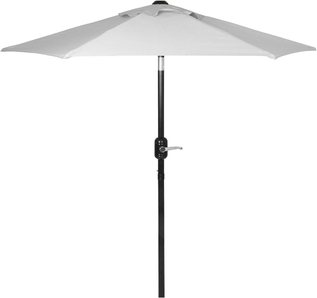 6 Ft Outdoor Patio Umbrella, Easy Open/Close Crank and Push Button Tilt Adjustment - Gray Market Umbrellas