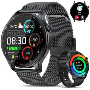 Smart Watch for Men Women Fitness Tracker: Waterproof Bluetooth Call Answer/Make Smart Watches for Android/iPhone Digital Mens Smartwatch Activity Pedometer Heart Rate SpO2 Monitor 120+ Sports Model